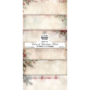 Felicita Design slimcard Color of christmas plaid 3x8design 10x21cm 200g